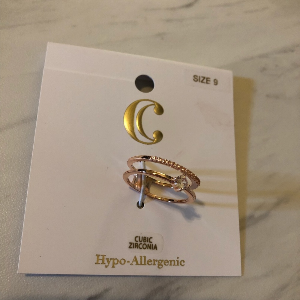 Rose Gold CZ Hypoallergenic Ring New Size 9